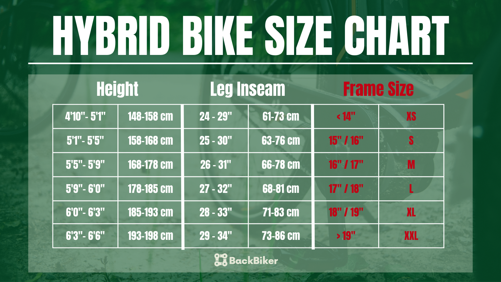 Bike Size Chart - How To Find The Right Size In 2022?