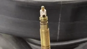 Close up of a presta valve